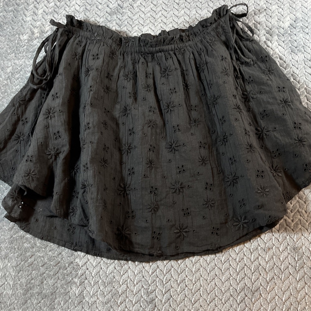 Aerie Mini Skirt Women's Medium Embroidered Floral Lined Side Ties Going‎ Out - Picture 2 of 11